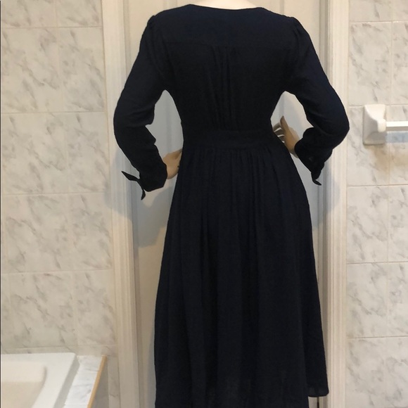 NAVY BUTTON DOWN DRESS - Picture 8 of 8